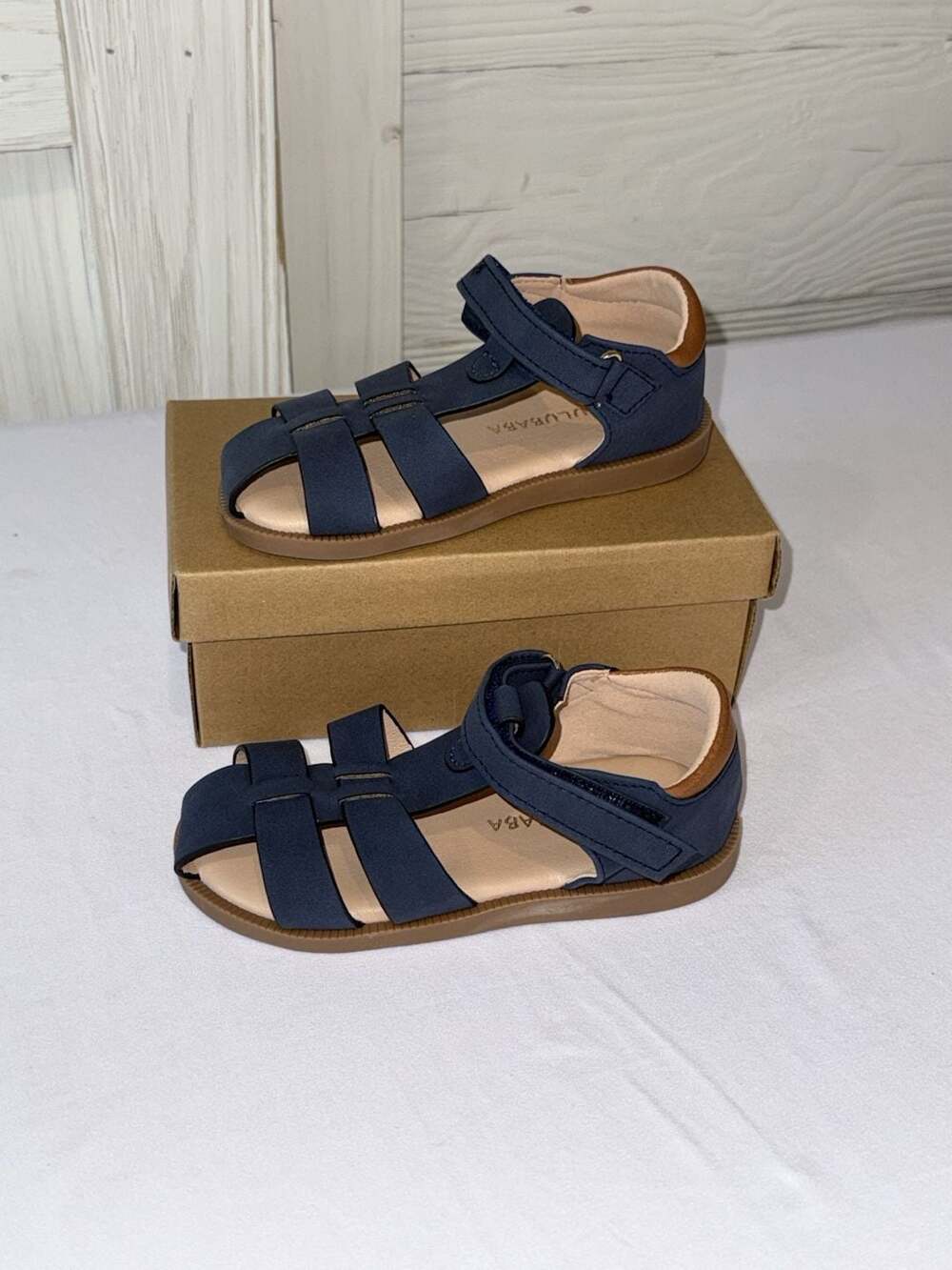 Wulubaba Toddler Sandals Closed Toe Hook Loop Shoes
